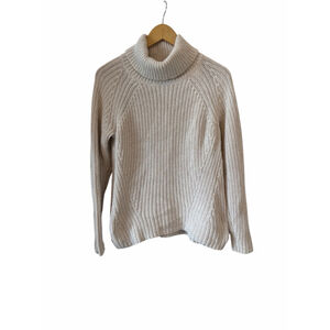Goodthreads Turtleneck Sweater Womens Medium Chunky Knit Cream Cotton Cozy